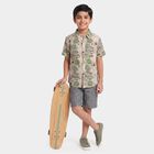 Boys Light Pink Cotton Short Sleeves Collar Shirt, Light Pink, small