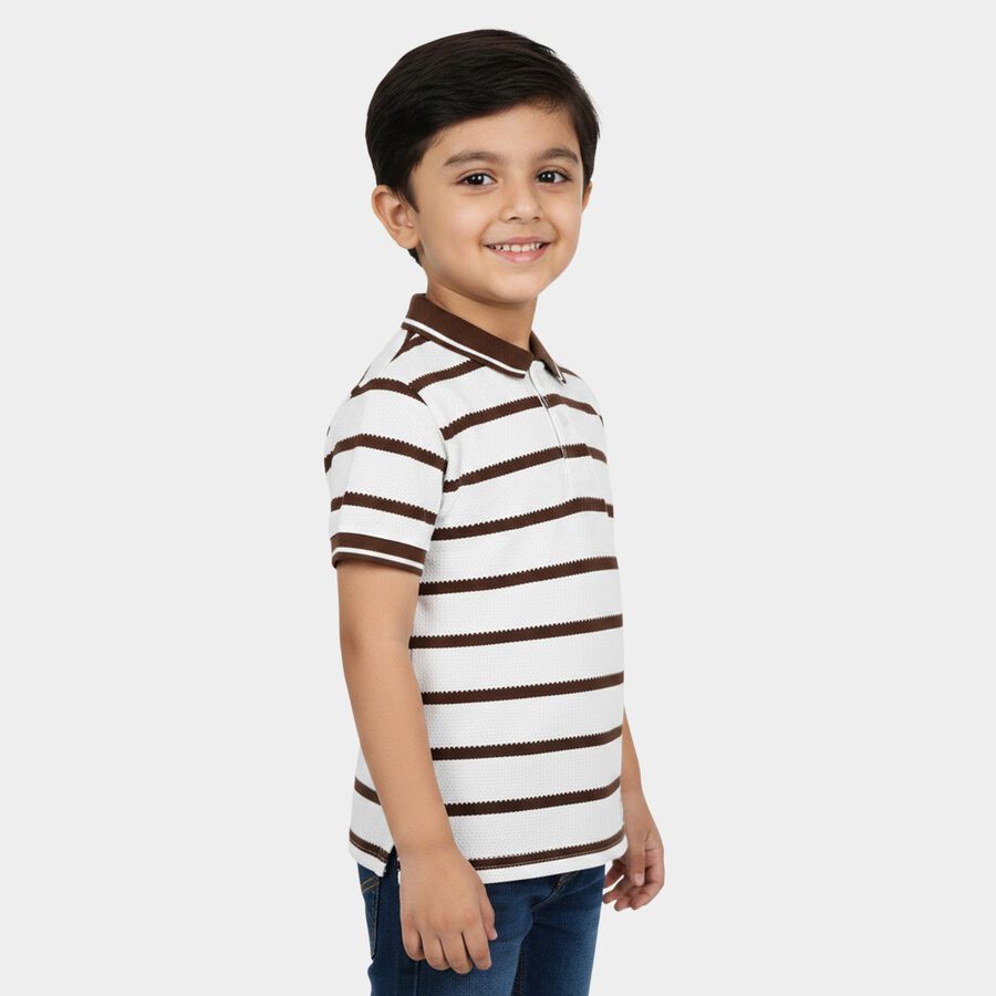 Boys Brown Round Neck Casual Boys T-Shirt, भूरा, large