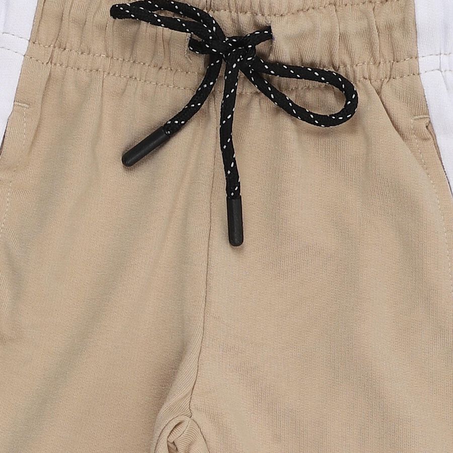 Boys' Beige Cotton Blend Printed Pyjama, गहरा पीला, large image number null