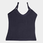 Girls Cotton Solid Vest, Navy Blue, small image number null
