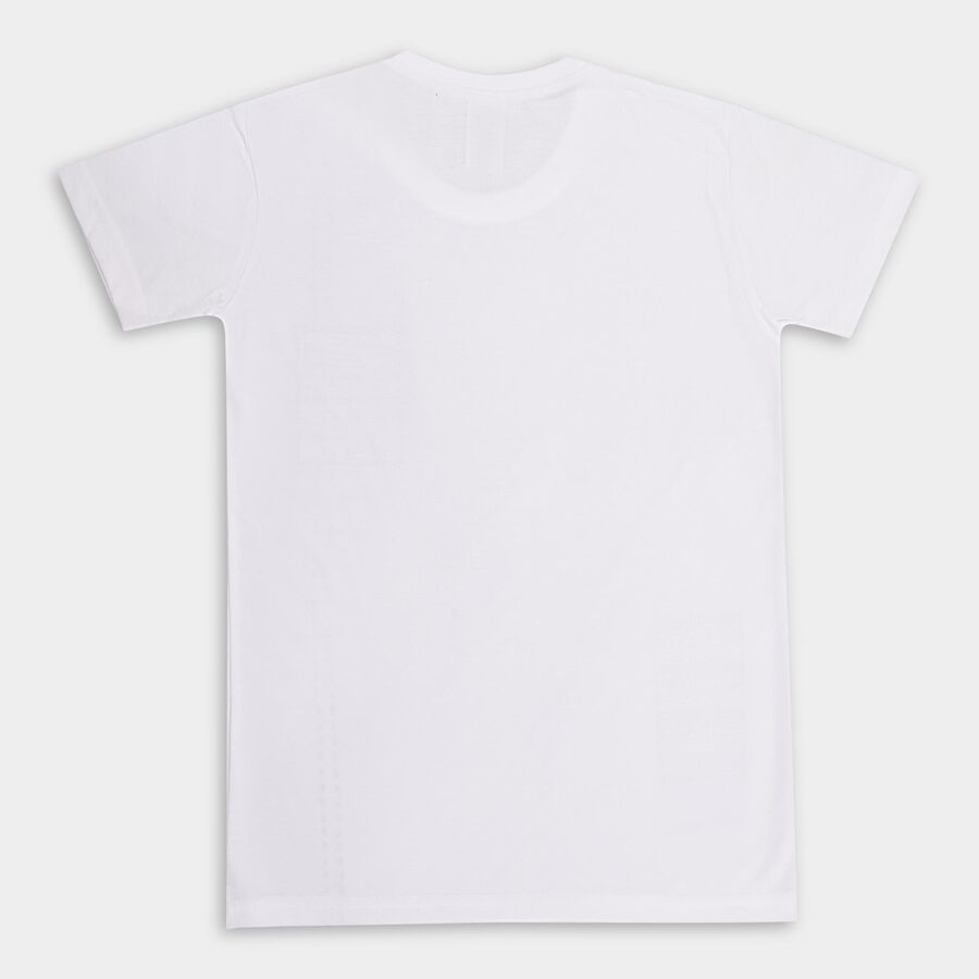 Boys' Half Sleeves T-Shirt , सफ़ेद, large image number null