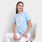 Ladies' Round Neck T-Shirt, हल्का नीला, small image number null