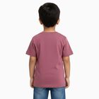 Boys Dusty Rose Pink Round Neck Casual T-Shirt, Pink, small image number null