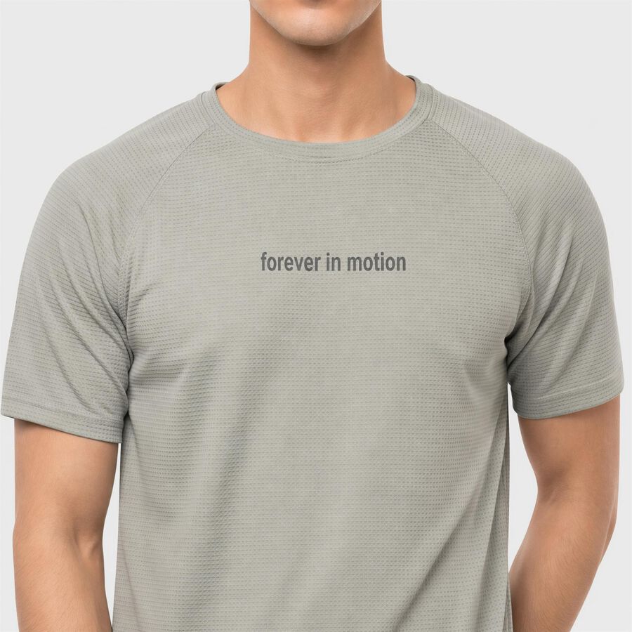 Men's Grey Crew Neck Regular Drifit T-Shirt, Light Grey, large