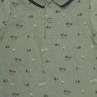 Infants' Mint Green 100% Cotton Polo Neck Printed Baba Suit, Light Green, small