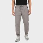 Men's Grey Athletic Fit Track Pants, हल्का ग्रे, small