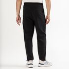 Men's Jet Black Regular Fit Side-Piped Track Pants, Black, small image number null