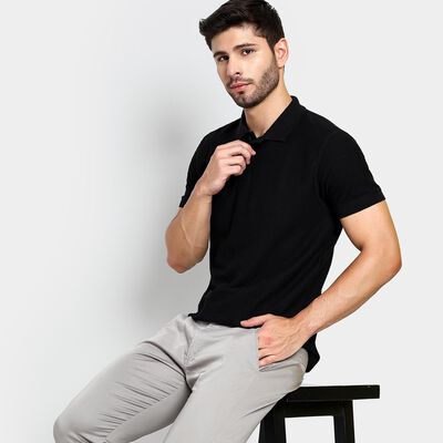 Men's 100% Cotton Collared Half Sleeves T-Shirt 