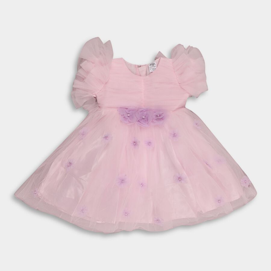 Girls' Frock, हल्का गुलाबी, large image number null