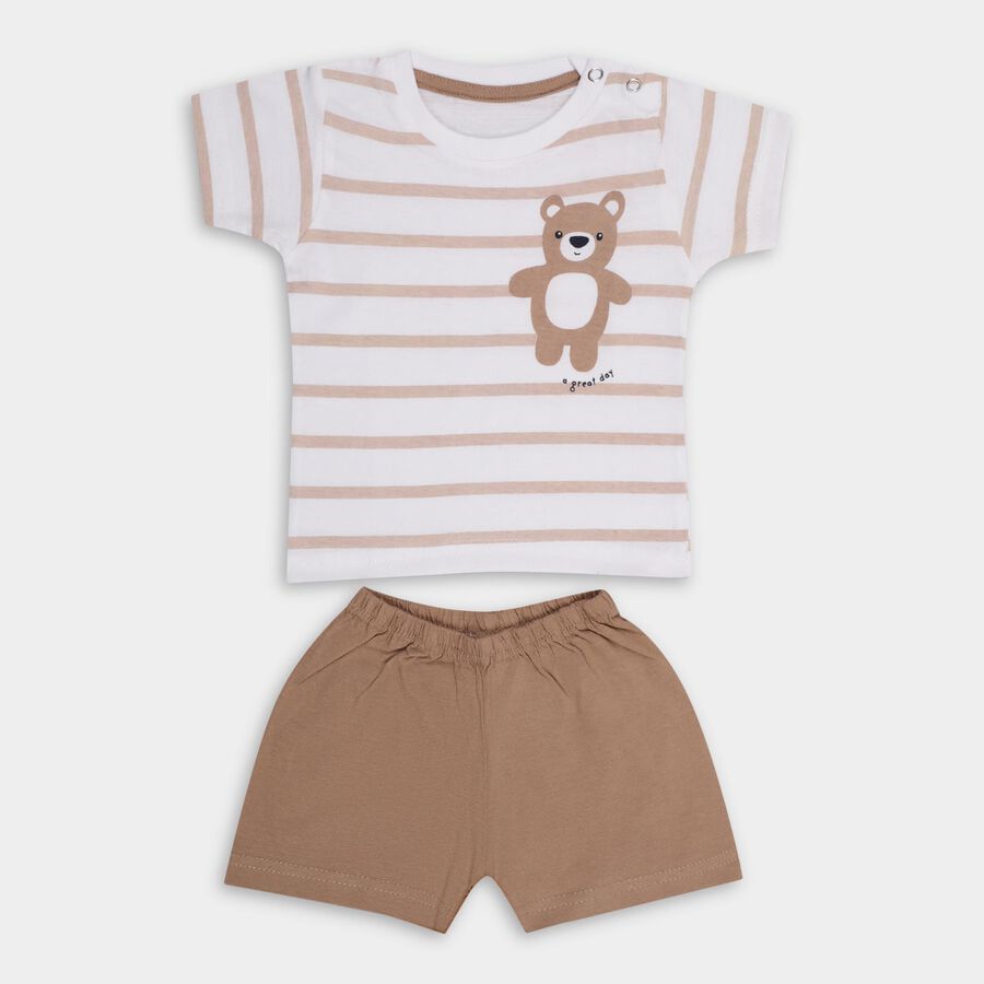 Infant Boys' 100% Cotton Baba Suit , भूरा, large image number null