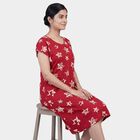 Women's Maroon V-Neck Lace Trim Nighty, Maroon, small