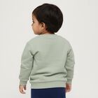 Infants Muted Sage Green Cotton Crew Neck Casual Sweatshirt, हल्का हरा, small image number null