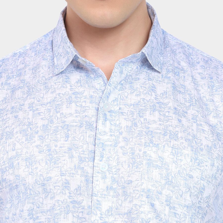 Men's 100% Cotton Casual Shirt, Light Blue, large