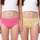 Girls Yellow Regular Fit Printed Panty, पीला, small