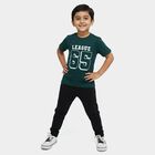 Boys' Half Sleeves T-Shirt, Dark Green, small