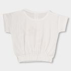 Girls' 100% Cotton T-Shirt, White, small