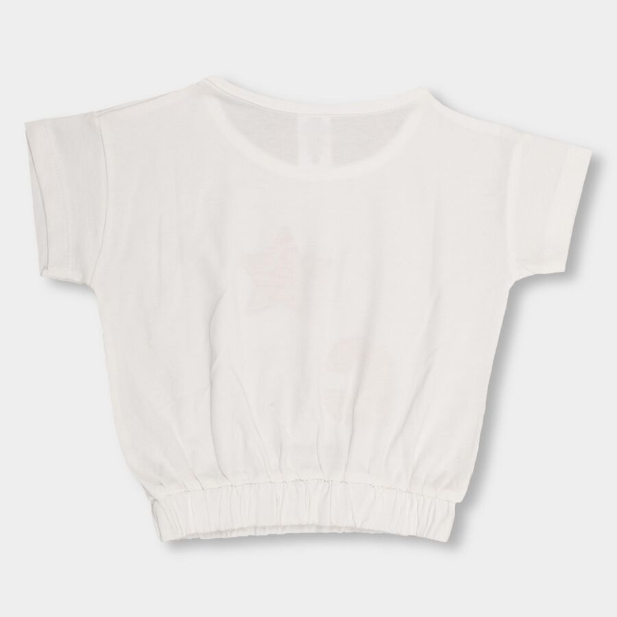 Girls' 100% Cotton T-Shirt, White, large