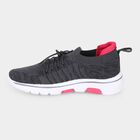 Women's Grey Lace-Up Sneakers, ग्रे, small