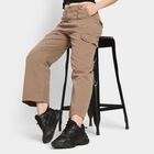 Ladies' 100% Cotton Trousers, Brown, small image number null