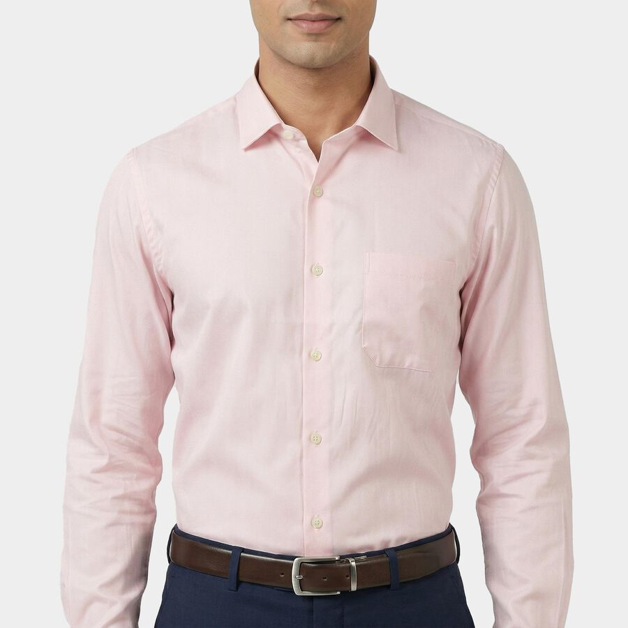 Men Pink Classic Formal Shirt, Pink, large