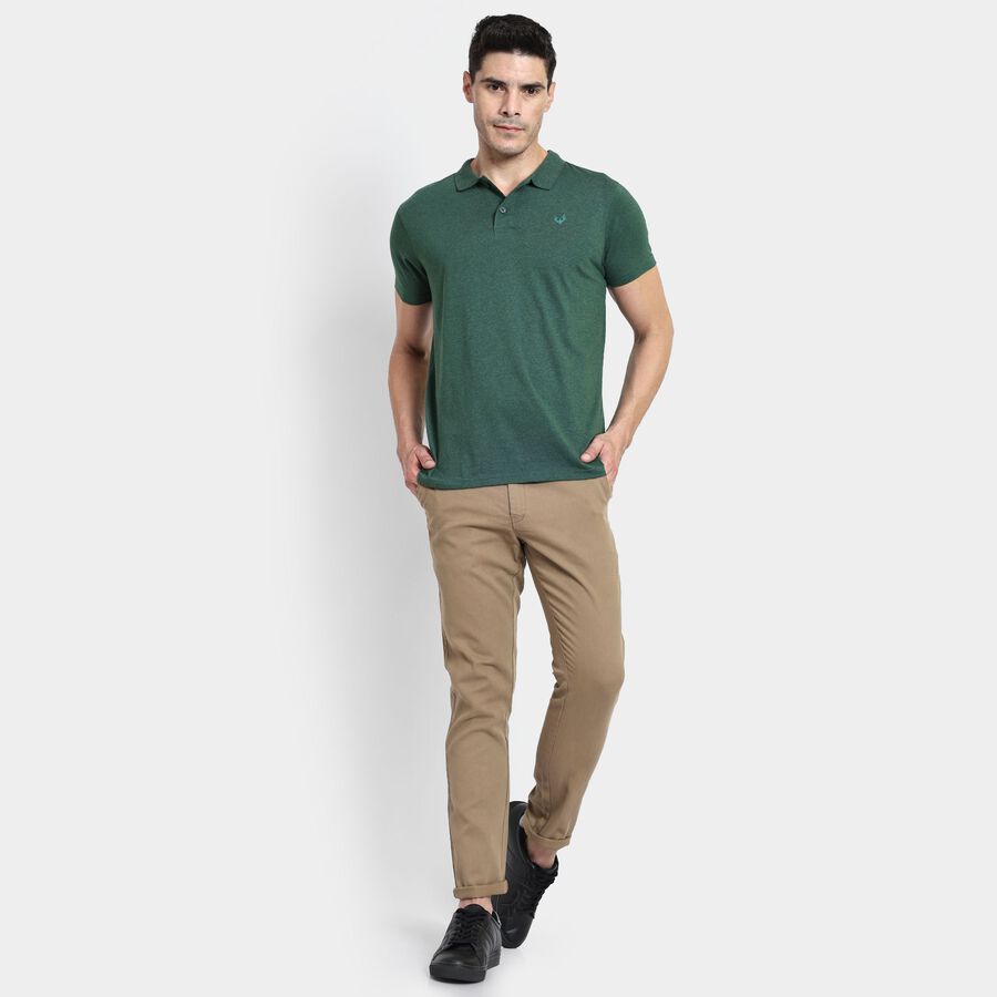 Men's Collared Half Sleeves T-Shirt, गहरा हरा, large image number null