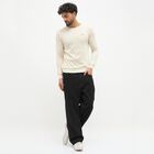 Men's Off-White Crew Neck Casual Pullover, ऑफ व्हाइट, small image number null