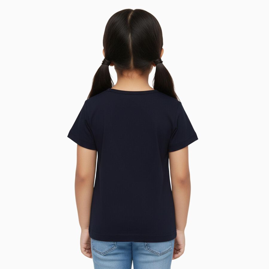 Girls' T-Shirt, नेवी ब्लू, large image number null