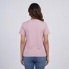Women's Lilac Round Neck Graphic T-Shirt, लाइलेक, small
