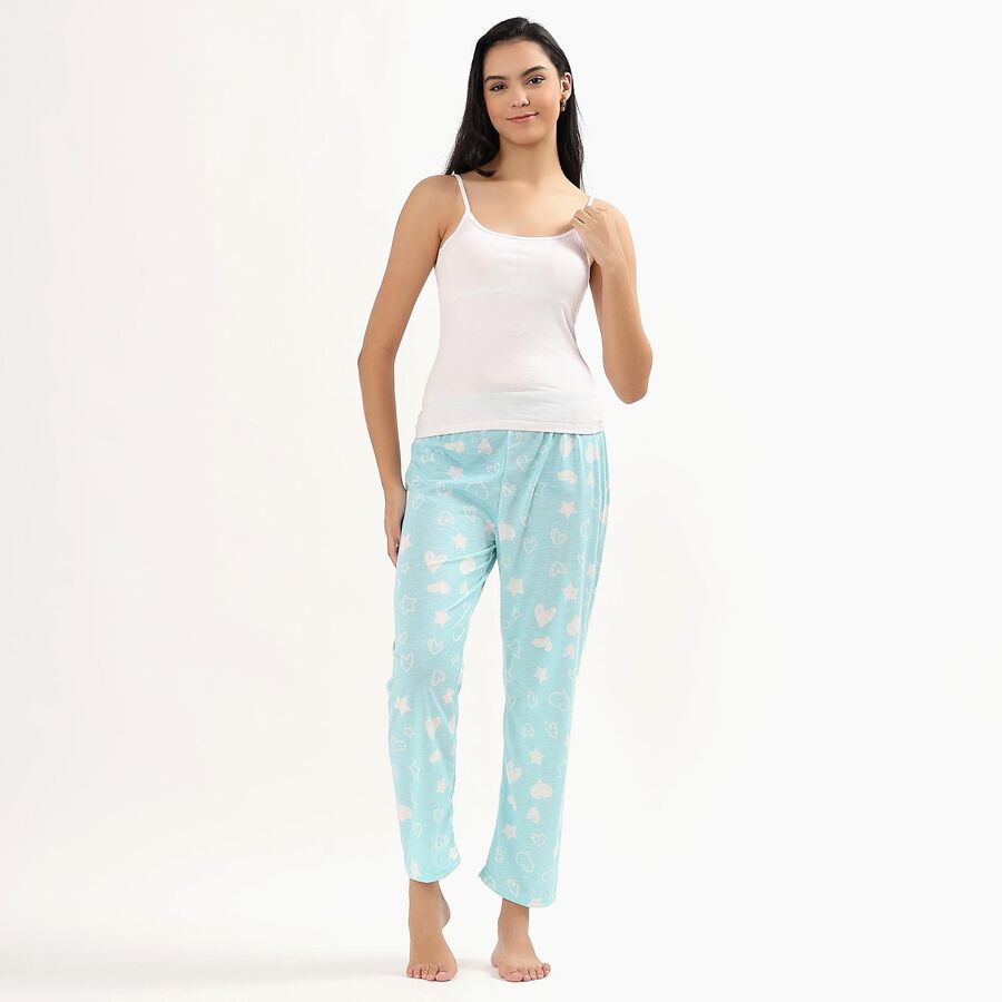 Men's Bright Multicolor Relaxed Fit Printed Pyjama, Light Blue, large image number null