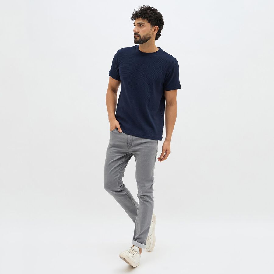 Men's Muted Steel Grey Slim Fit Jeans, Light Grey, large image number null