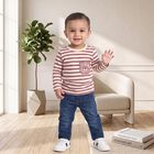 Infants Purple Cotton Round Neck Regular T-Shirt, Purple, small