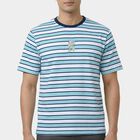 Men's Aqua Round Neck Casual T-Shirt, Aqua, small
