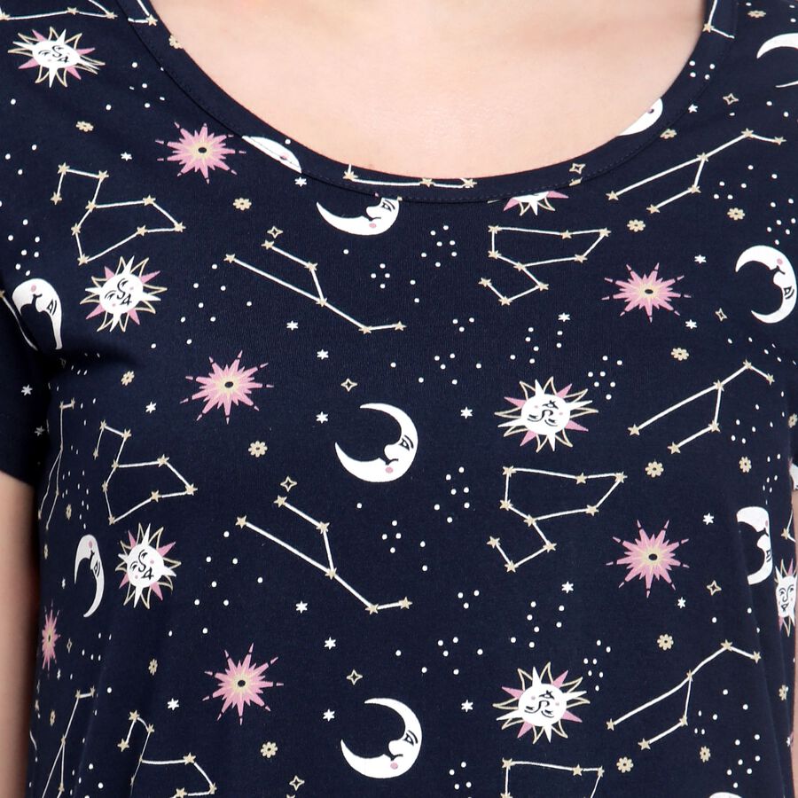 Ladies' Cotton Nighty , नेवी ब्लू, large image number null