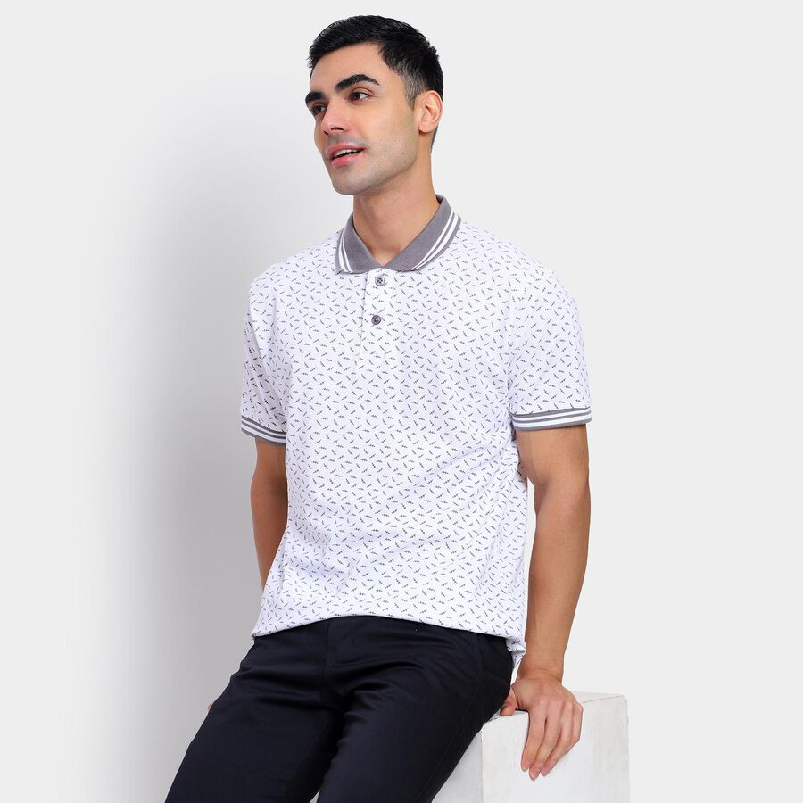 Men's 100% Cotton Collared Half Sleeves T-Shirt , गहरा ग्रे, large image number null