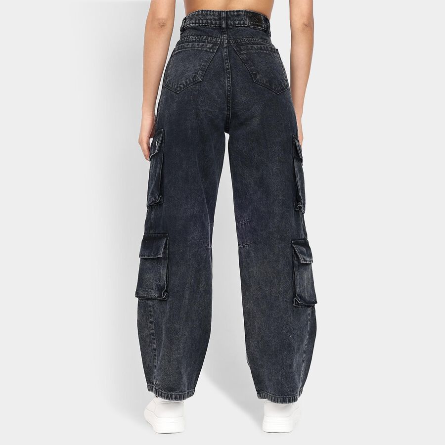 Ladies' 100% Cotton Jeans , Black, large image number null