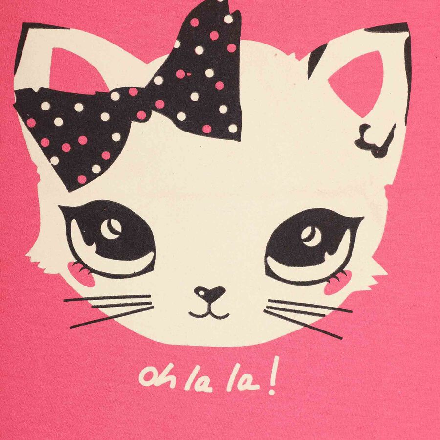 Girls Printed T-Shirt, Pink, large image number null