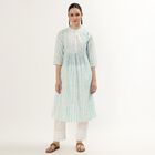 Ladies' 100% Cotton Kurta, Light Blue, small image number null