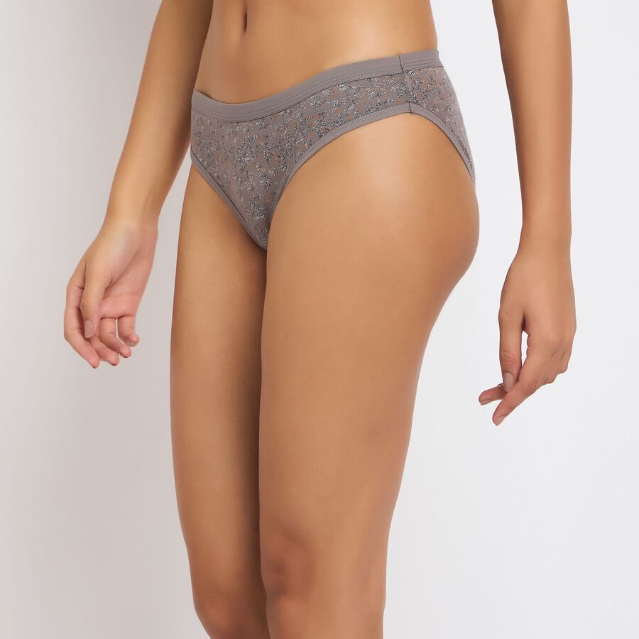 Ladies' 100% Cotton Panty, गहरा ग्रे, large