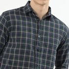 Men's Dark Green Cotton Spread Collar Casual Shirt, गहरा हरा, small image number null