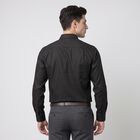 Men's Black Spread Collar Formal Shirt, काला, small