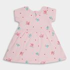 Infant Girls' 100% Cotton Frock, हल्का गुलाबी, small image number null