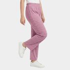 Women's Purple Regular Fit Heart Printed Pyjama, बैंगनी, small