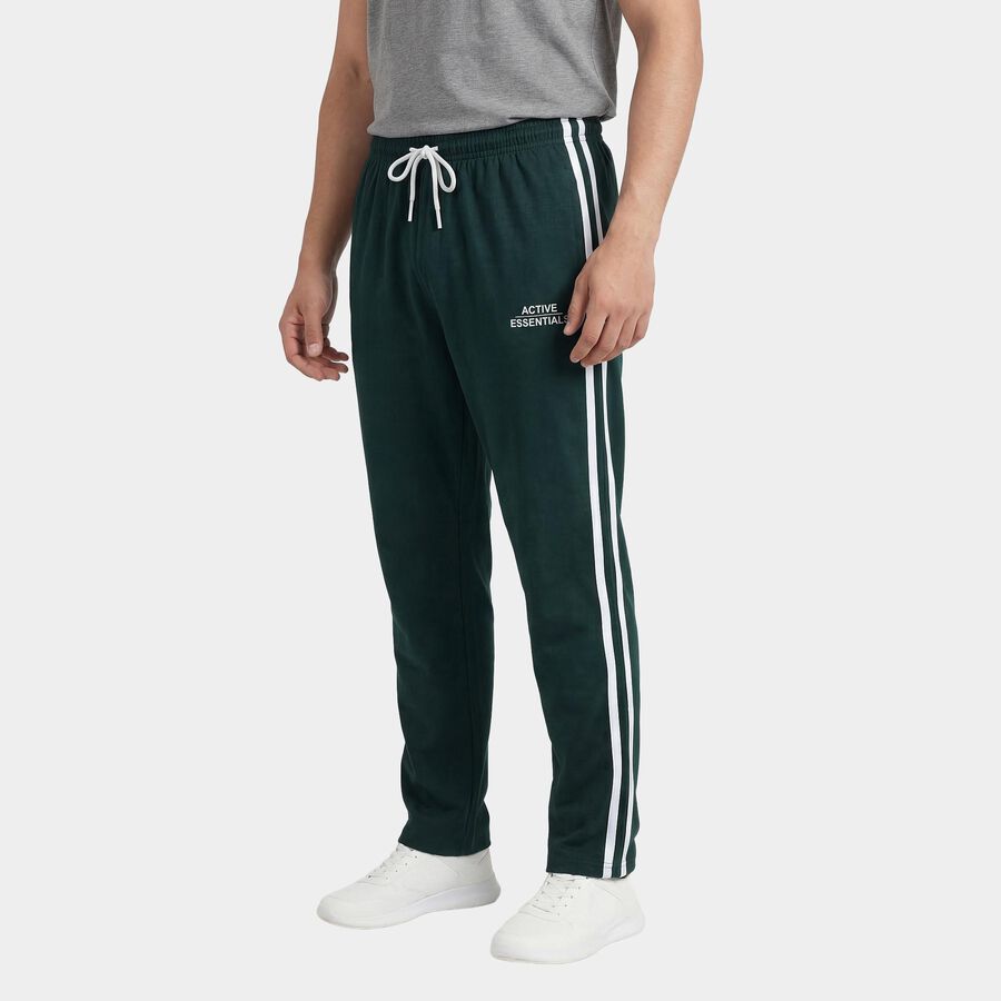 Men's Dark Green Slim Fit Jogger Track Pants, Dark Green, large