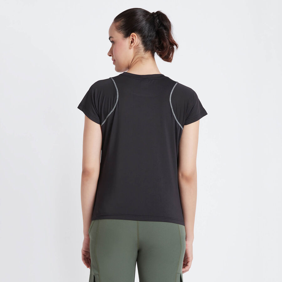 Solid Round Neck T-Shirt, Black, large image number null