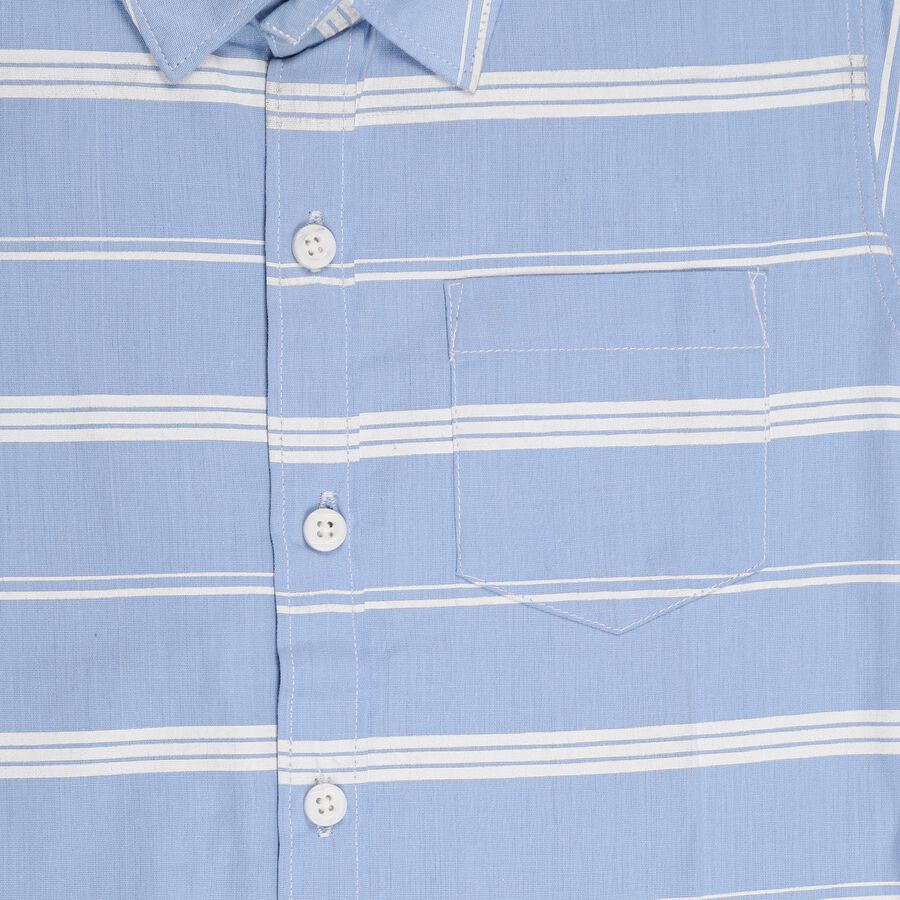 Boys' Light Blue Cotton Classic Collar Casual Shirt, Light Blue, large image number null