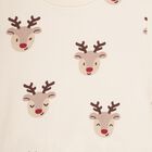 Infants' Light Beige Cotton Crew Neck Graphic Sweatshirt, Beige, small image number null