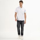 Men's White Cotton Classic Casual Shirt, White, small