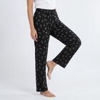 Women's Black Regular Fit Solid Pyjama, काला, small