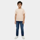 Boys' Off-White Cotton Round Neck Casual T-Shirt, ऑफ व्हाइट, small
