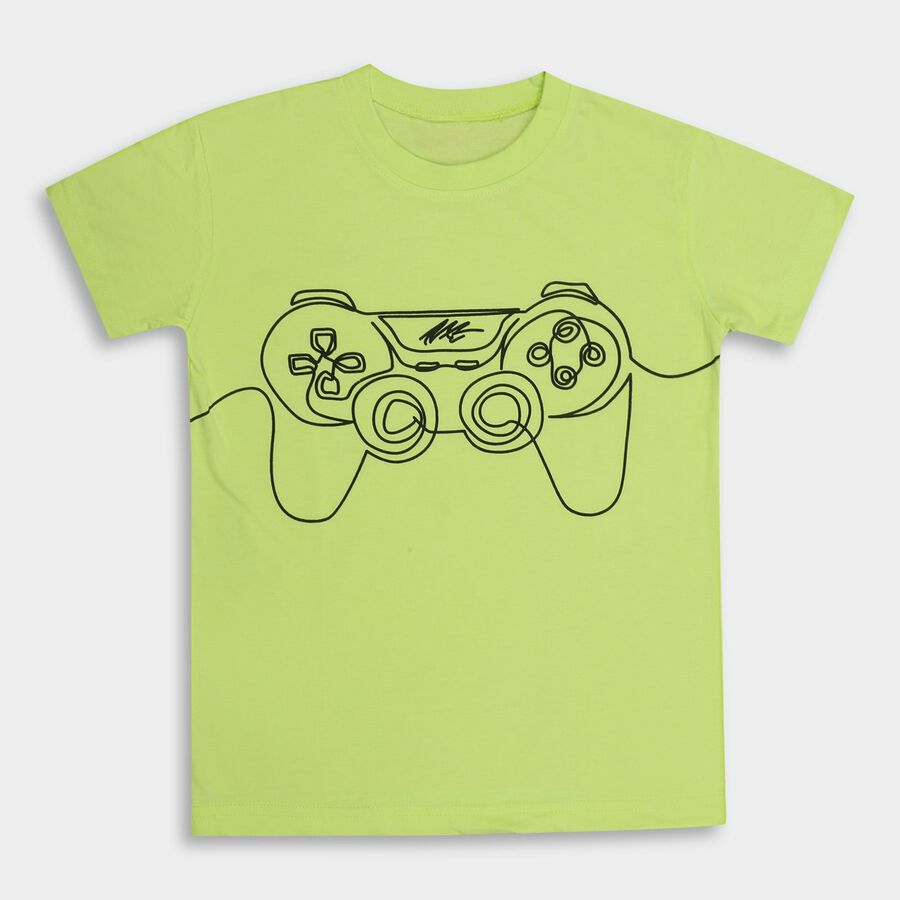 Boys' Half Sleeves T-Shirt , हल्का हरा, large image number null